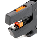 Close-up of Automatic Wire Stripper And Cutter Pro Tool For 28-10 AWG THHN THHW Insulation Self-Adjusting Premium Grade