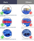 Comparison of wire connectors showing 140 Piece DIY Ready Quick Splice Wire Connector Set with thicker copper contact and safer design.