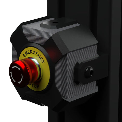 Emergency Stop Mount For Podium Kill Switch, USA Made Sim Racing Rig Bracket, Fits 4040 And 8020 Aluminum Profiles, red button