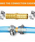 Heavy Duty Three Eighths Inch Hose Barb Fitting Kit Three Pack Brass Straight Connectors For Fuel Line Air Water Oil Gas