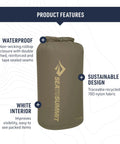 Lightweight 1.5L Dry Bag For Backpacking Kayaking And Travel Dope Durable PU Coated 70D Nylon With DWR Hypalon Roll Top Closure