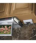 Under Cabinet And Counter Power Distribution Box With GFCI Fit White Metal Construction Hidden Wiring Mount For Power Cat5e And Coaxial Support Ideal For Under Cabinet TV DVD Players And Home Security Systems In Tight Spaces
