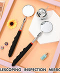 Telescoping Inspection Mirror With Long Handle Extendable Mirror On A Stick For Techs And Pros Black 50mm round automotive tool