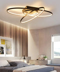 Three Ring Modern Low Profile Flush Mount LED Ceiling Light Dimmable 3000K Warm White 33 Inch Close To Ceiling Fixture For Living Room