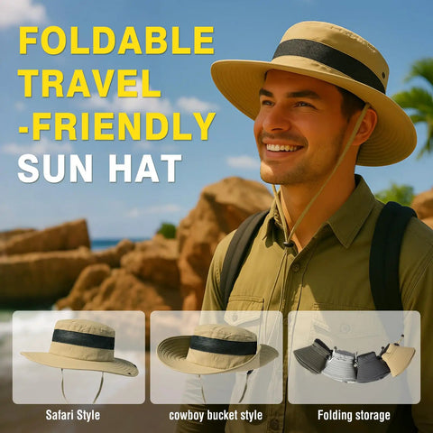 Cooling Mesh Boonie Hat With Sweatband For Hot Days, Flip Up Wide Brim For Better Visibility, UV Protection outdoor scene