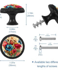Dimensions of Colorful Flower And Butterfly Crystal Glass Cabinet Knobs Set Of 4 for Dresser Drawers Cupboards Wardrobes Doors