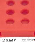 Close-up view of Lock Out Tag Out Hasp Bundle, Non Conductive Polypropylene LOTO Hasps, 3 Pack, showing 6 holes design.
