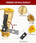 Propane Quick Connect Fittings 7 Piece Kit for Low Pressure Gas Appliances Like RV Heaters Grills Fire Pits Brass Full Flow