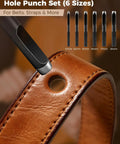 Your Go To Leather Working Starter Kit With 101 Pieces Stainless Steel And Wood Handle Tools For DIY Wallets Belts And Bags Repair