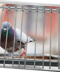 Steel Pigeon Cage Door With Secure Lock For Bird Loft Entry Gate, pigeon behind durable metal door in silver