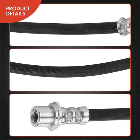 Close-up of Front Brake Hydraulic Hose Kit For Toyota Corolla 2003 To 2008 1.8L And Prius 2004 To 2009 1.5L hose with fittings