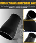 Miter Table Saw Vacuum Adapter made of durable carbon fiber PETG for connecting Shop Vac hose to table saw outlets