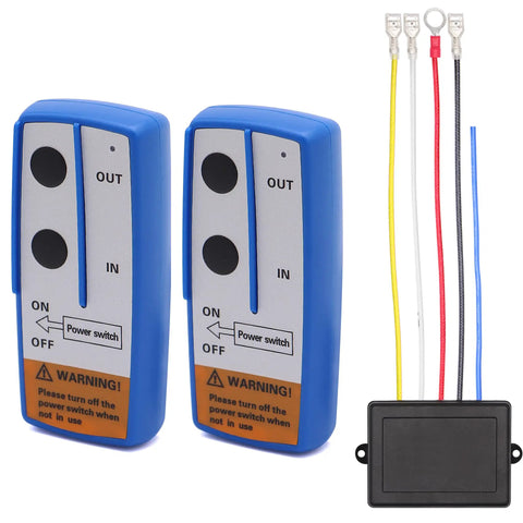 Beefy 12V 250A Winch Solenoid Relay Contactor With 2 Pieces Wireless Remote Controller Kit And 4 Pieces Pre Wires For 2000 To 5000 Lbs ATV UTV Truck Winches DPDT 2NO 2NC Intermittent Duty Weatherproof 150 Ft Range, wireless remotes and receiver