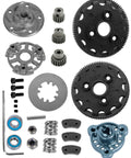 Beefed Up 90T 48P Spur Gear Kit With 17T 19T 21T Pinions And Slipper Clutch Upgrade For One Tenth Slash Rustler Stampede Bandit 2WD VXL RC Trucks Titanium Finish Built For Tough Durability And Smooth Shifts components displayed