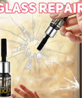 Glass Repair Liquid Bonder 5ml Quick Dry Crack Fix Sealant for car windshield, shown applying to cracked glass surface.