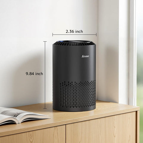 Air Purifier For Bedroom And Office With Sleep Mode And Speed Control, 360 Degree Filtration Cuts Smoke Pollen Dander Hair Odors