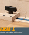 Universal 48 Inch T Track Kit With 17 Piece Hardware Set for workbenches and jigs in use with table saw sled stop