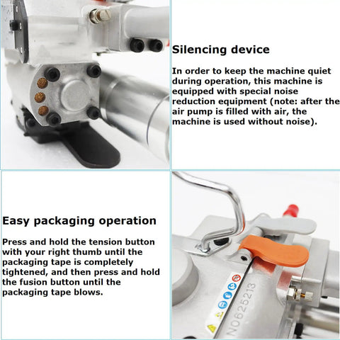 Heavy Duty Handheld Pneumatic Strapper For Pet Strap And Pp Band Portable Packing Tool No Sweat Operation Cranks Out Secure Bands Fast For Warehouse And Factory Floor Hustles
