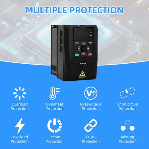 Heavy Duty 11kW 15HP VFD Inverter For 380V 440V Three Phase Power with multiple protection features