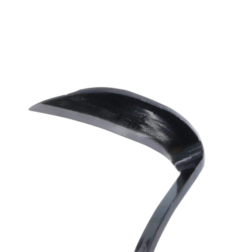 Close-up of Garden Scythe For Weeding And Lawn Care With Durable Steel Blade And Ergonomic Handle, blade detail.