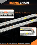 Timing Chain Set With VVT Gear For 1.6L Kia And Hyundai Cars featuring alloy steel materials in close-up view