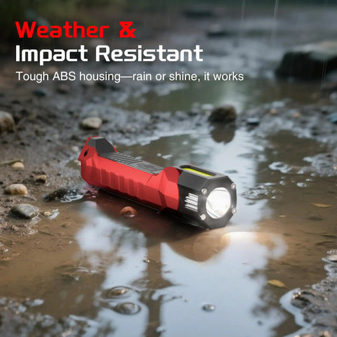 Rechargeable Beast 1200 Lumen Work Light With 160 Degree Swivel Head Magnetic Base And Hooks Dual COB Flood Light And LED Spotlight 6 Modes For Car Repairs And Home Emergency Prep in wet conditions