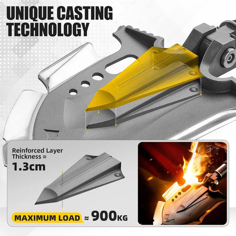 Survival Shovel Multitool 28 In 1 For Camping And Hiking, Tactical Folding Shovel With Unbreakable Martensitic Steel Casting Tech