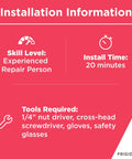 Installation information for Beefed Up Oven Control Board and Clock Model 5304509231 for Electric Ranges and Stoves