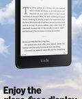 Kindle Paperwhite Signature Edition 7 Inch E Reader With 32GB Storage Featuring Auto Adjusting Front Light Wireless Charging And Sweet Long Battery Life In Sleek Metallic Black showing glare-free display with text page.