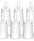 Six Pack Replacement Water Filters For Espresso Machines Compatible With Barista Touch And Barista Pro Models, white plastic cartridges.