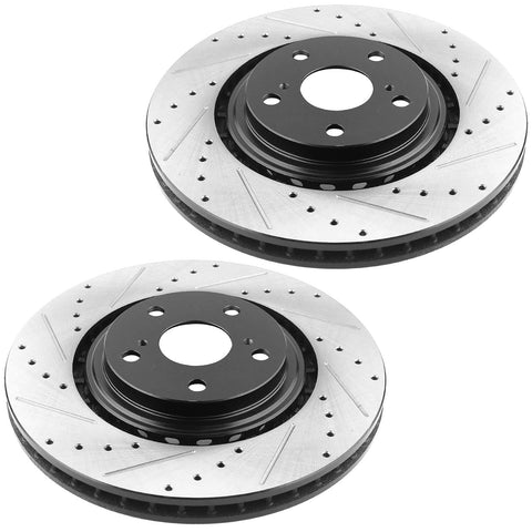 328mm Front Brake Kit With Drilled And Slotted Rotors And Ceramic Pads For Toyota Highlander Sienna Lexus RX350 RX450H NX200T NX300 NX300H Beefed Up Braking Performance