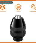 Five Pack Quick Change Keyless Chuck Adapter Kit For Rotary Tools One Thirty Second To One Eighth Inch Shank All Metal Three Jaw