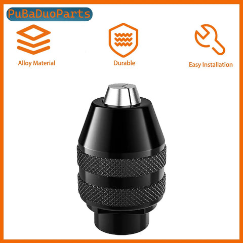 Five Pack Quick Change Keyless Chuck Adapter Kit For Rotary Tools One Thirty Second To One Eighth Inch Shank All Metal Three Jaw