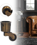 Rcniso Precise Round Cup Caster, Silent Heavy Duty Caster, Diameter Swivel for Furniture, Zinc Alloy Material close-up with sofa background.