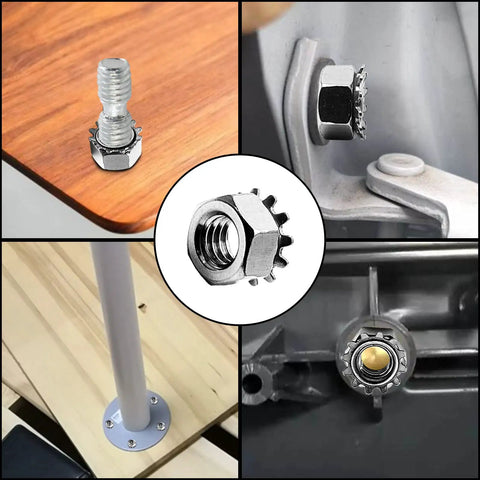 K-Lock Nuts With External Tooth Washer 10-32 Stainless Steel Kep Lock Nuts 50 Pack for machinery and automotive projects