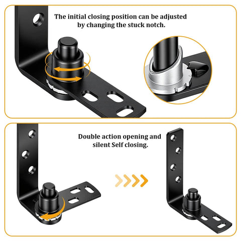 Heavy Duty Self Closing Door Hinges Double Acting Swinging Hinges For Cafe Doors And Bar Counters Black Matte 304 Stainless Steel