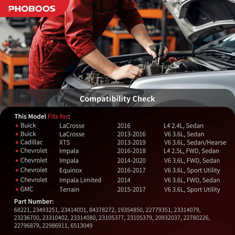 Compatibility chart for Top Shelf AC Compressor With Clutch Knocks Out Road Heat Fast And Keeps Your Rides Interior Ice Cold For Chevy Impala Buick Lacrosse GMC Equinox.
