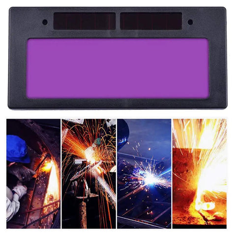 Solid Gear Solar Powered Auto Darkening Welder Lens Upgrade For Daily Helmets view, 4.25x2 inch protective lens, solar shaded, designed for welding tasks.