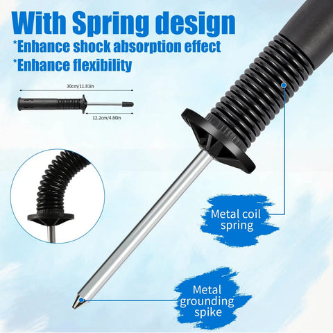 Six Piece Adjustable Pole Bending Set For Horses And Dogs With spring metal coil and ground spike detail