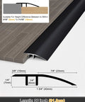 36 Inch Matte Black Floor Transition Strip For Tile Laminate And Vinyl Flooring Door Threshold Reducer Gap Cover with dimensions