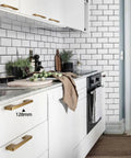 Kitchen with Two Pack Brushed Antique Bronze Wardrobe Cabinet Pulls And Black Long Drawer Handles With 160mm Center To Center