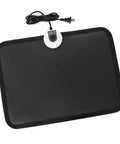 Electric Heated Floor Mat For Feet Under Desk At Office And Home AC 110V Foot Warmer Pad shown with power cord.