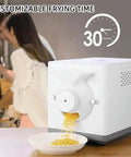 Electric Coffee Roaster Machine With Adjustable Temp And Timer Non Stick Stir Fry Drum 1600W High Speed Even Heating pouring roasted seeds.