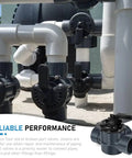Installed 2 Inch 3 Way Diverter Valve for Ground Pool and Spa Systems Replace Part 263028, showing flexible flow control and ABS body.