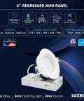 4 Inch Canless LED Recessed Lights With A Slick Flush Trim And Snug Ceiling Fit, 5CCT Adjustable Warm To Cool Glow, Dual Dimmable No Fuss Setup, Wet Rated ETL Certified 12 Pack with specifications.