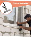Heavy Duty Hand Seamer For Sheet Metal Bending With Long Reach Pliers And Offset Jaw Flat Plate Design in use for window installation