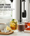 Heavy Duty 100 Cup Coffee Maker And Hot Water Urn For Events And Catering With Double Wall Stainless Steel Keeps Drinks Hot