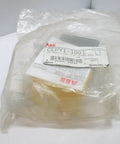Plastic packaging containing a Durable Plastic Enclosure For Control Panels In Yellow And Light Gray Easy Access Latch Protective Housing