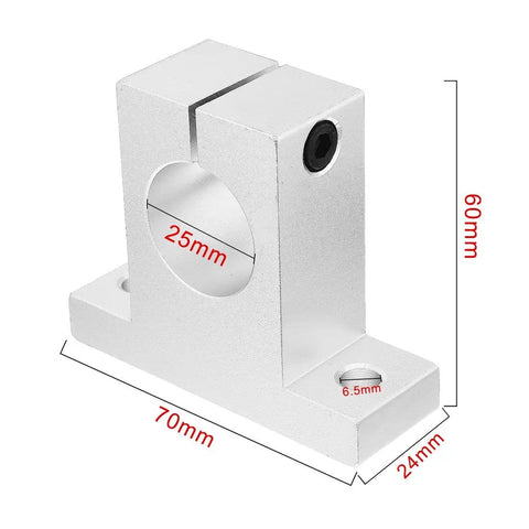 Two Pack SK25 Aluminum Linear Motion Rail Clamping Guide Support for 25mm Shaft, Low Friction, High Precision Rail Mount for Multi Axis Machines and Industrial Equipment