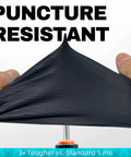 Heavy Duty Nitrile Disposable Gloves, 8 Mil Thick, Black Diamond Textured Finish, stretch demonstration